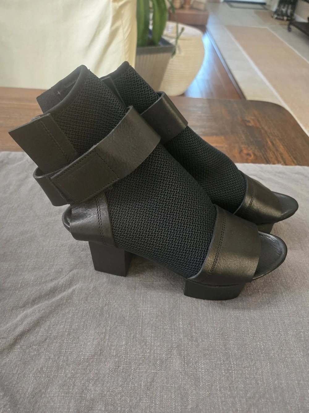 Trippen Black Women's Open-Toe Ankle Boots size 9 NWT